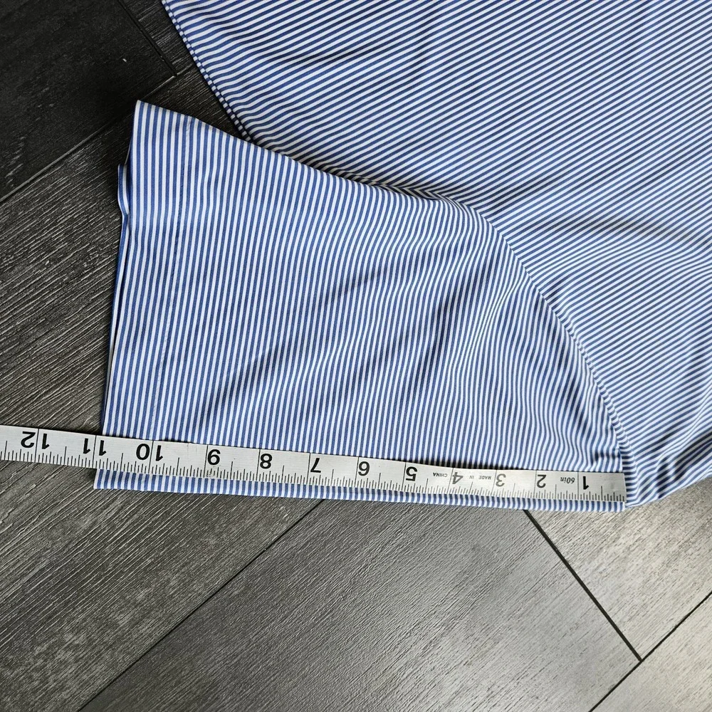 RLX Ralph Lauren Polo Shirt Men XL Blue Striped Stretch Performance Golf Preppy